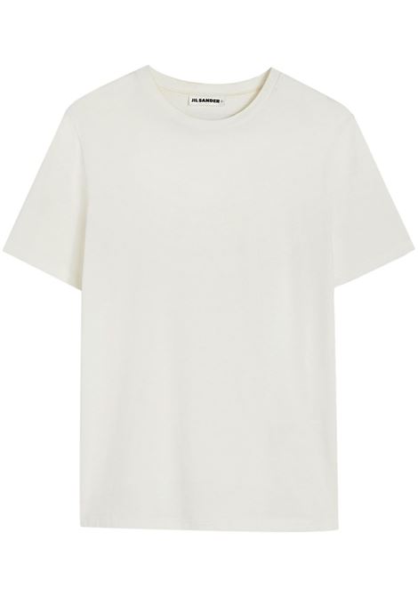 T-shirt a maniche corte in bianco sporco Jil sander - donna